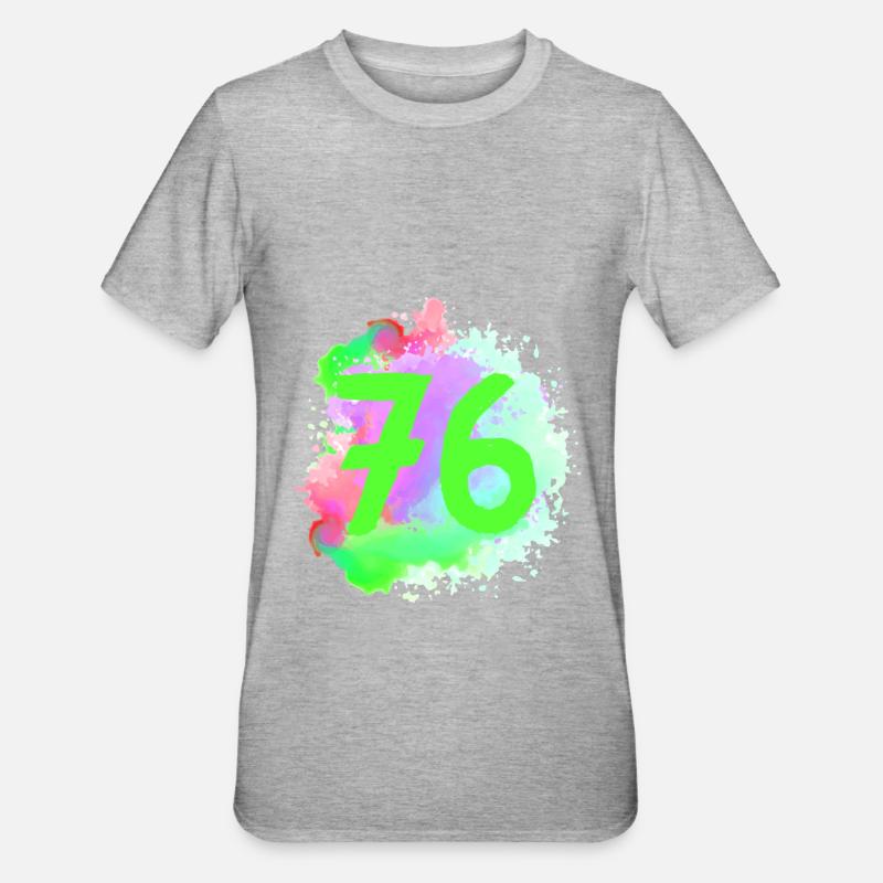 76 Nombre d’objets blob - T-shirt polycoton Unisexe - gris chiné
