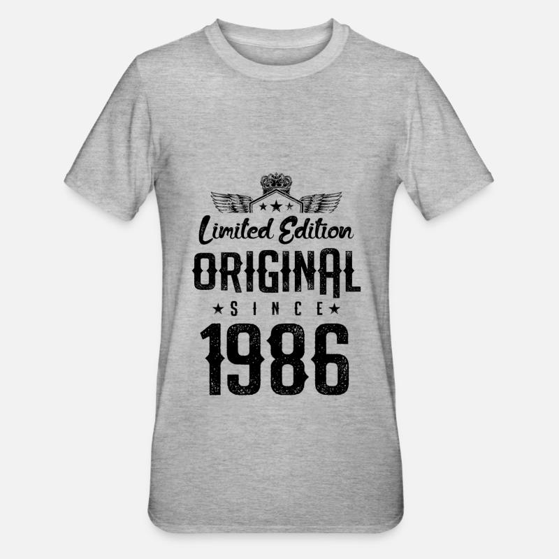 Édition limitée 1986 - T-shirt polycoton Unisexe - gris chiné