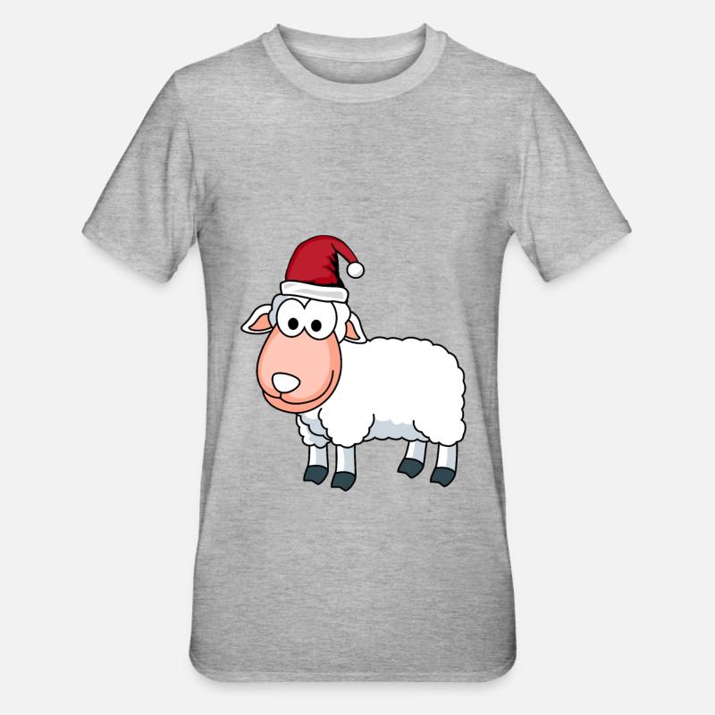 Moutons Comic Noël - T-shirt polycoton Unisexe - gris chiné