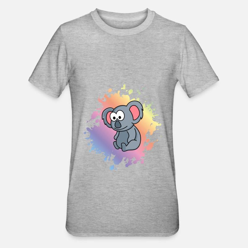 Koala Comic Tier - Unisex Polycotton T-Shirt - Grau meliert