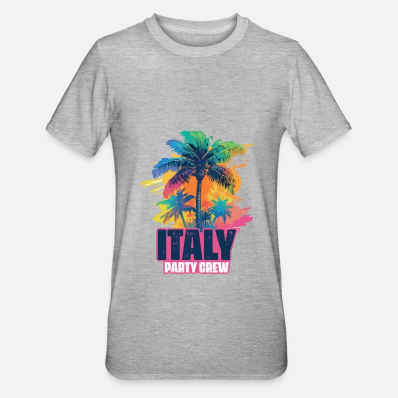 Italy Party Crew Holidays - Unisex Polycotton T-Shirt - heather grey