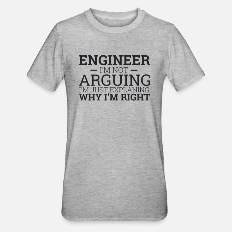 "Engineer Arguing | Engineer" - Unisex Polycotton T-Shirt - heather grey