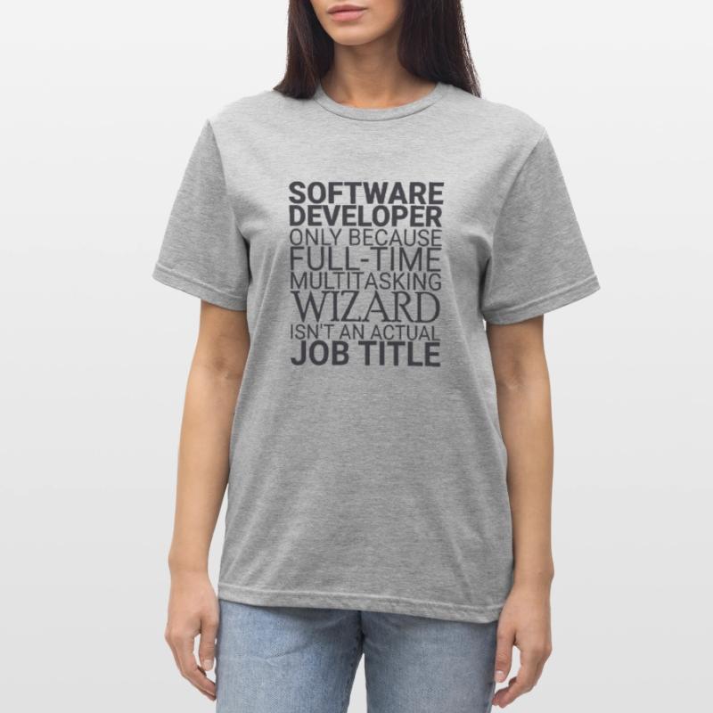 "Software Developer Wizard | Programmer" Unisex Polycotton T-Shirt
