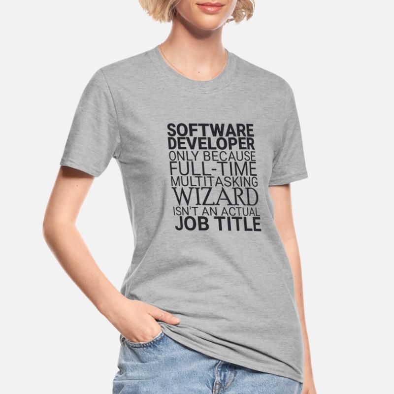 "Software Developer Wizard | Programmer" Unisex Polycotton T-Shirt