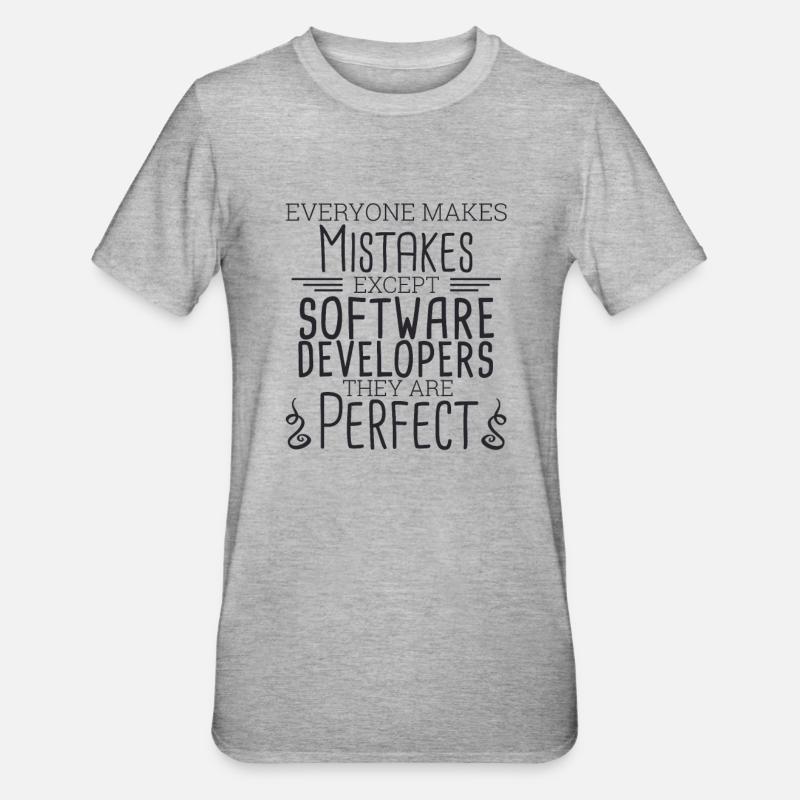 "Software Developer Perfect | Programmierer" - Unisex Polycotton T-Shirt - Grau meliert