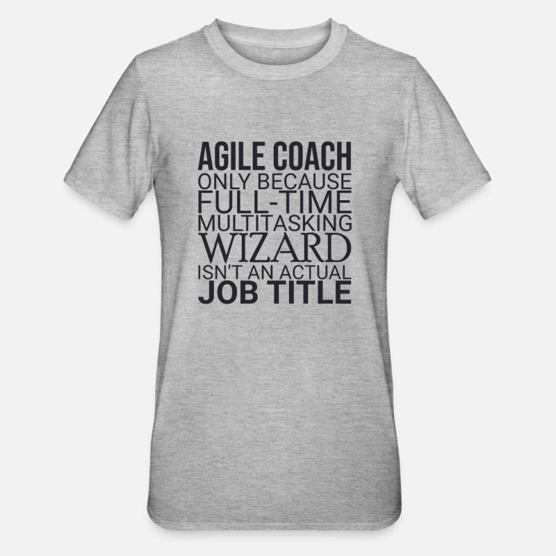 "Agile Coach Wizard | Agile" - Unisex Polycotton T-Shirt - heather grey