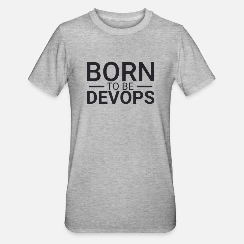 "DevOps Born | Softwareentwicklung" - Unisex Polycotton T-Shirt - Grau meliert
