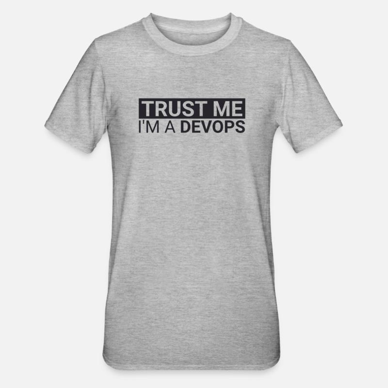 DevOps Trust | Software Development" - Unisex Polycotton T-Shirt - heather grey