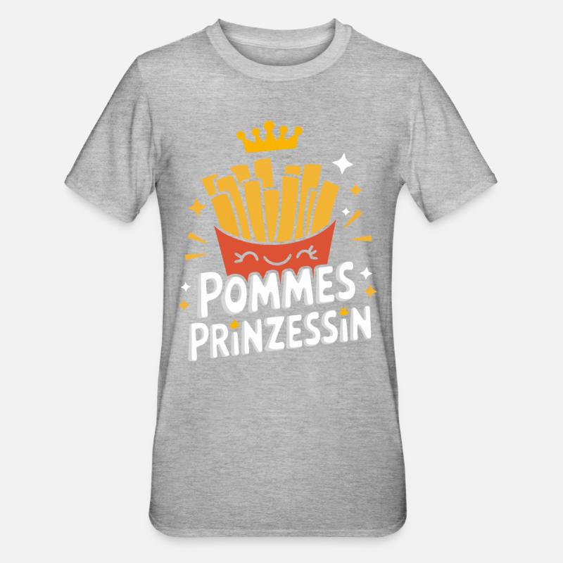 Frites, frites, restauration rapide - T-shirt polycoton Unisexe - gris chiné
