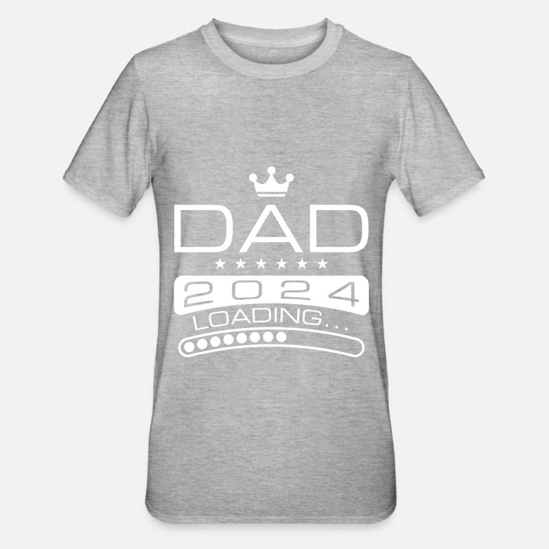 Dad 2024 Loading Papa - Unisex Polycotton T-Shirt - Grau meliert