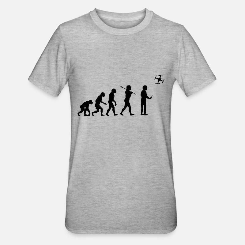The drone evolution - Unisex Polycotton T-Shirt - heather grey