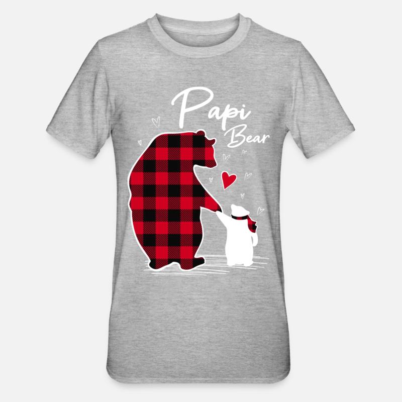Papi Ours - T-shirt polycoton Unisexe - gris chiné