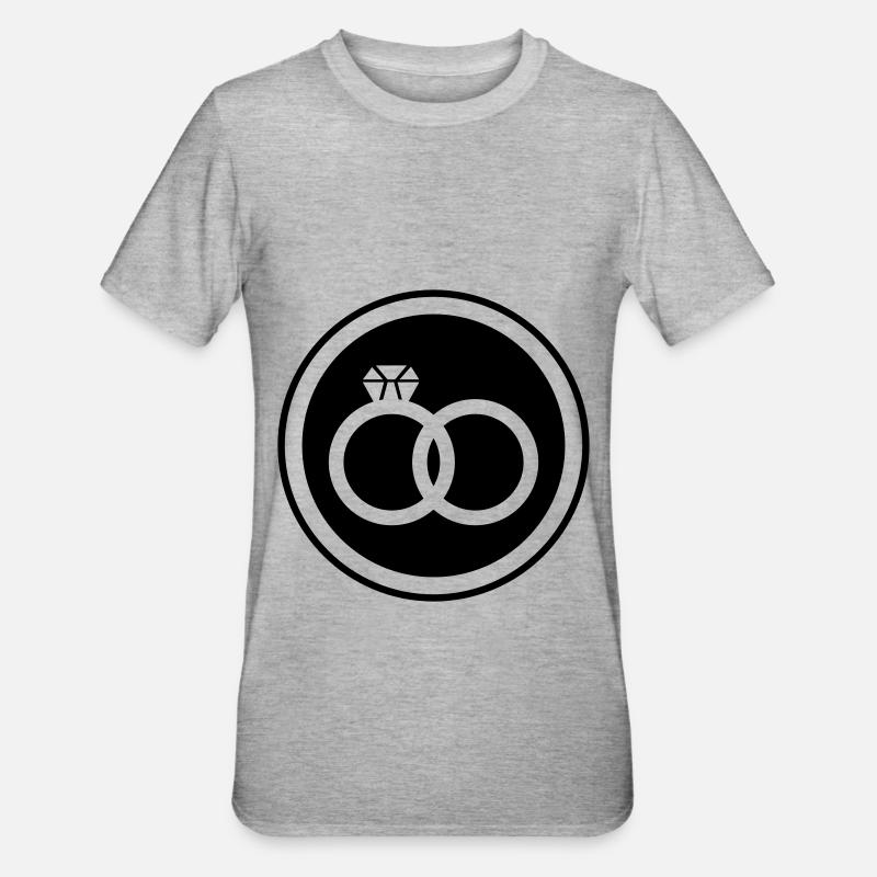 Eheringe Ring Hochzeit - Unisex Polycotton T-Shirt - Grau meliert