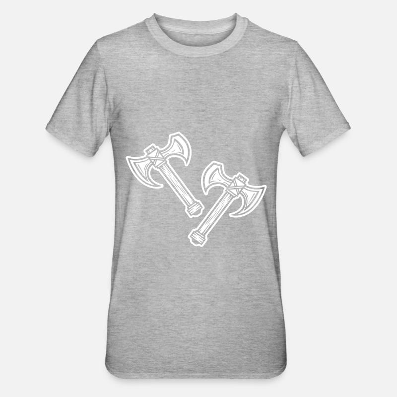 Axt Element - Unisex Polycotton T-Shirt - Grau meliert