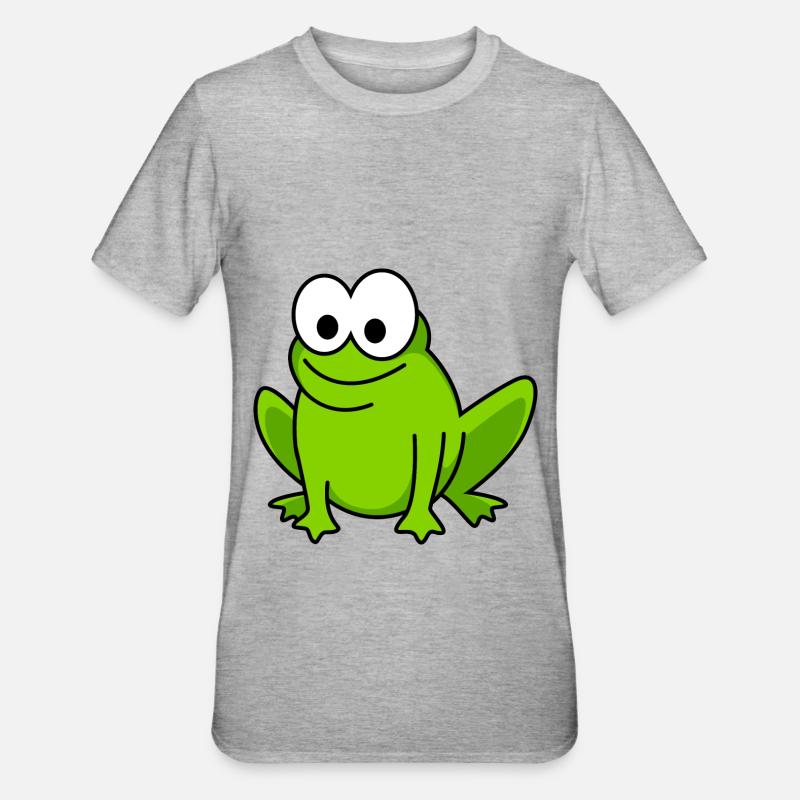 Frosch Comic Tier - Unisex Polycotton T-Shirt - Grau meliert