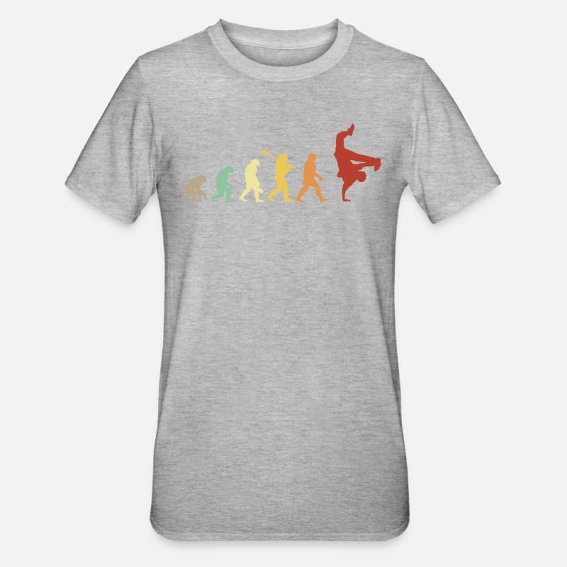 évolution hip hop breakdance - idée cadeau hip hop - T-shirt polycoton Unisexe - gris chiné