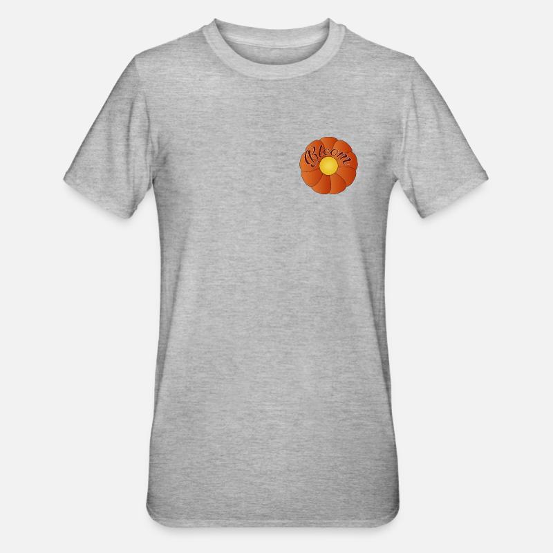 Bloom - conception de fleur simple - T-shirt polycoton Unisexe - gris chiné