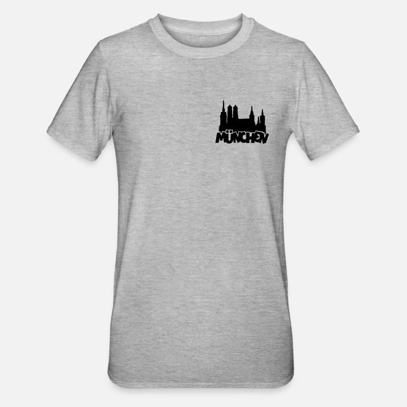 München Skyline - Unisex Polycotton T-Shirt - Grau meliert