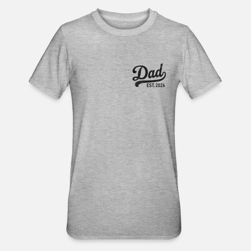 Dad Est. 2026 Retro Script - Unisex Polycotton T-Shirt - heather grey