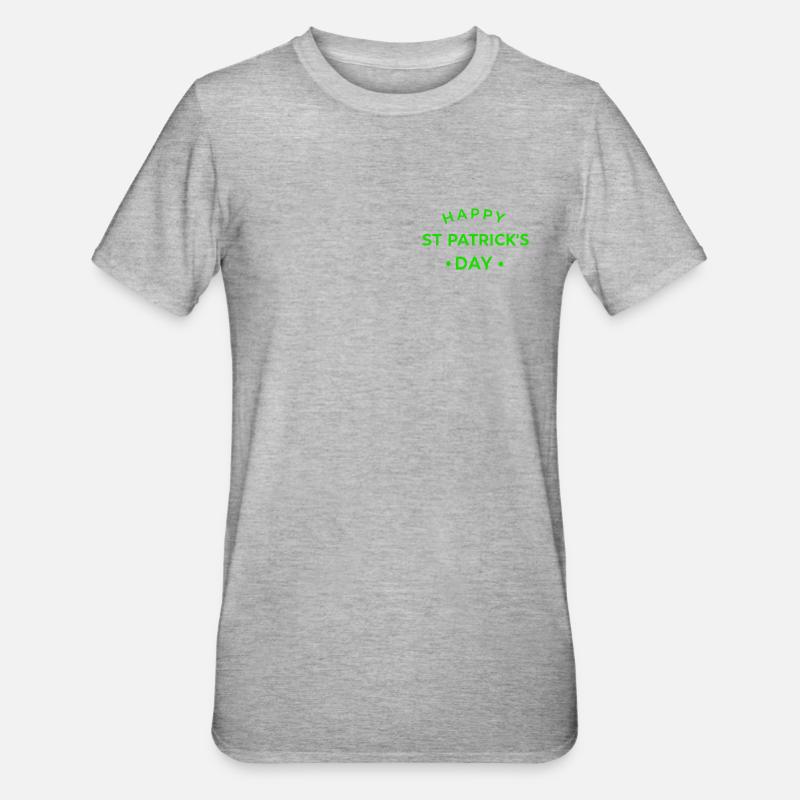Saint Patrick Vert  - T-shirt polycoton Unisexe - gris chiné