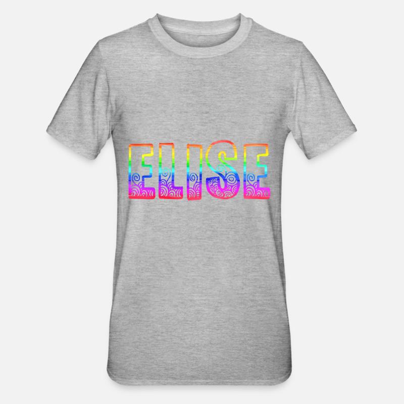elise rs regenbogen - Unisex Polycotton T-Shirt - Grau meliert