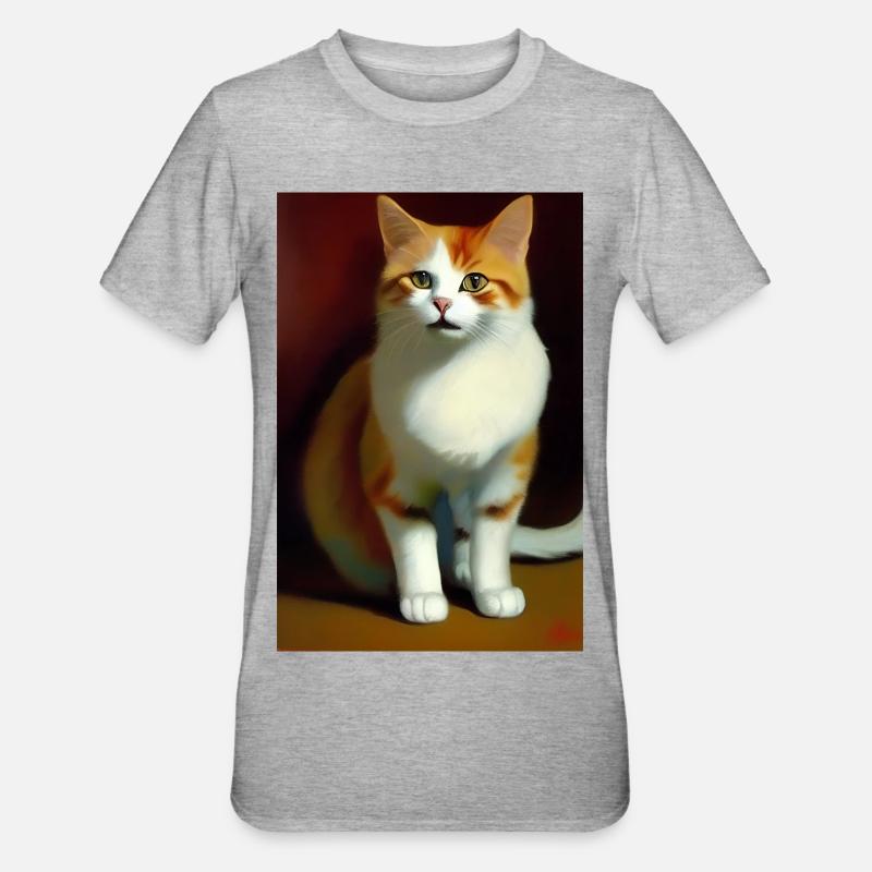 Image du chat - T-shirt polycoton Unisexe - gris chiné
