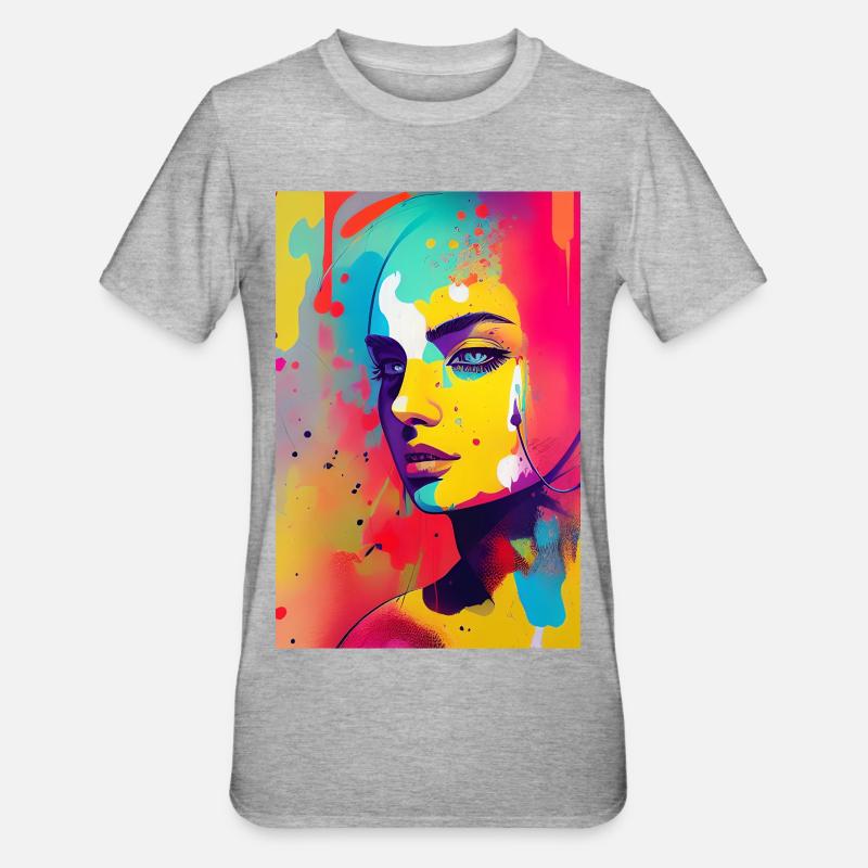 Abstrakte Kunst - Unisex Polycotton T-Shirt - Grau meliert