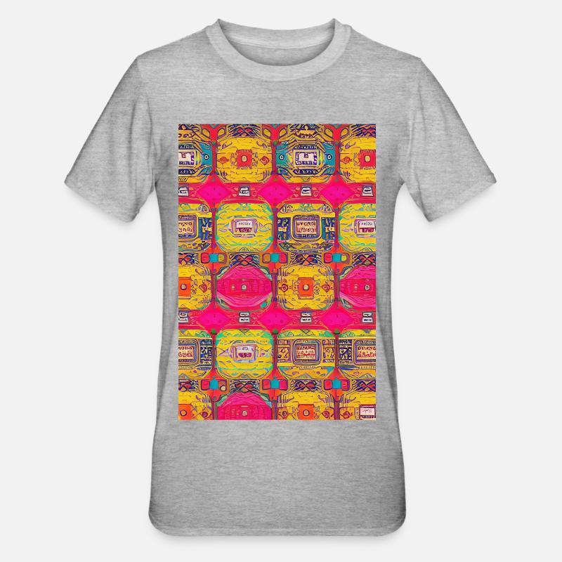 Retro Pattern - Unisex Polycotton T-Shirt - heather grey