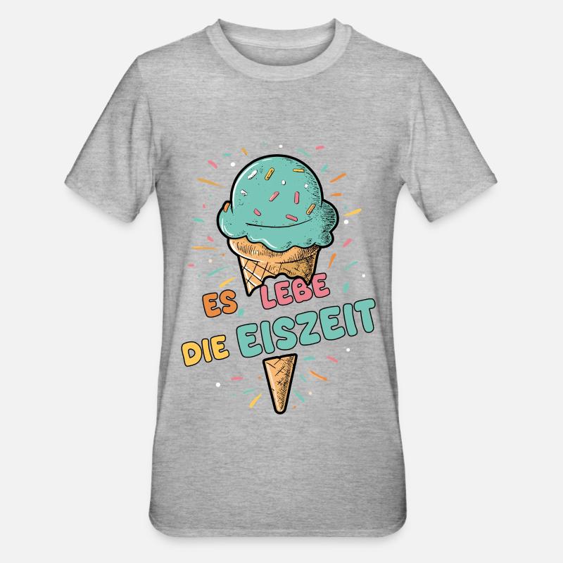 Es lebe die Eiszeit - Eiskugel - T-shirt polycoton Unisexe - gris chiné