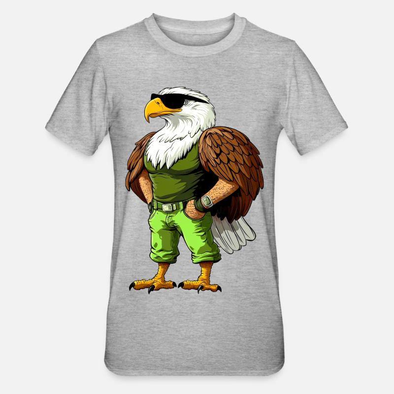 Cool Eagle - Unisex Polycotton T-Shirt - heather grey