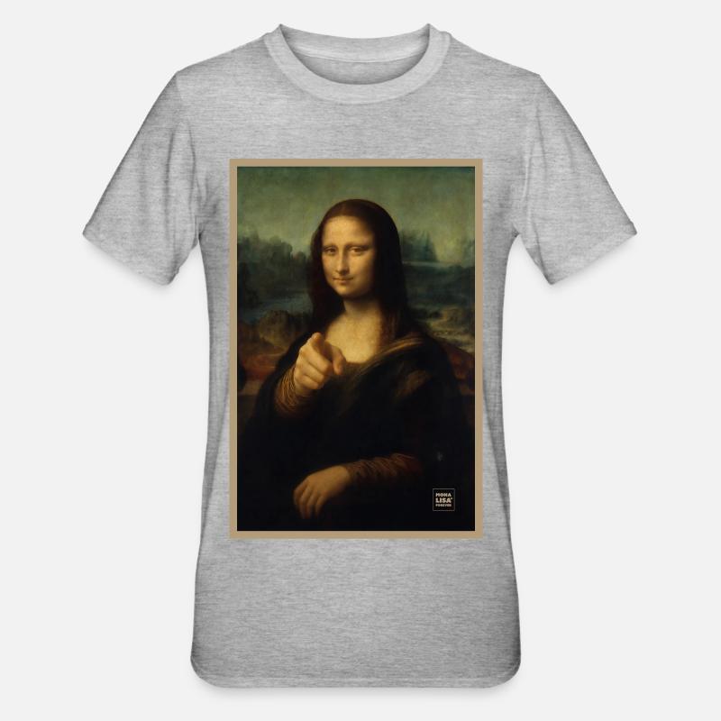 Mona Lisa hat dich gewählt - Unisex Polycotton T-Shirt - Grau meliert