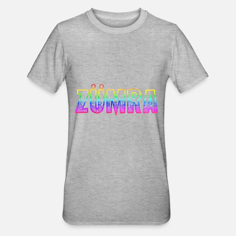 zümra rs regenbogen - Unisex Polycotton T-Shirt - Grau meliert