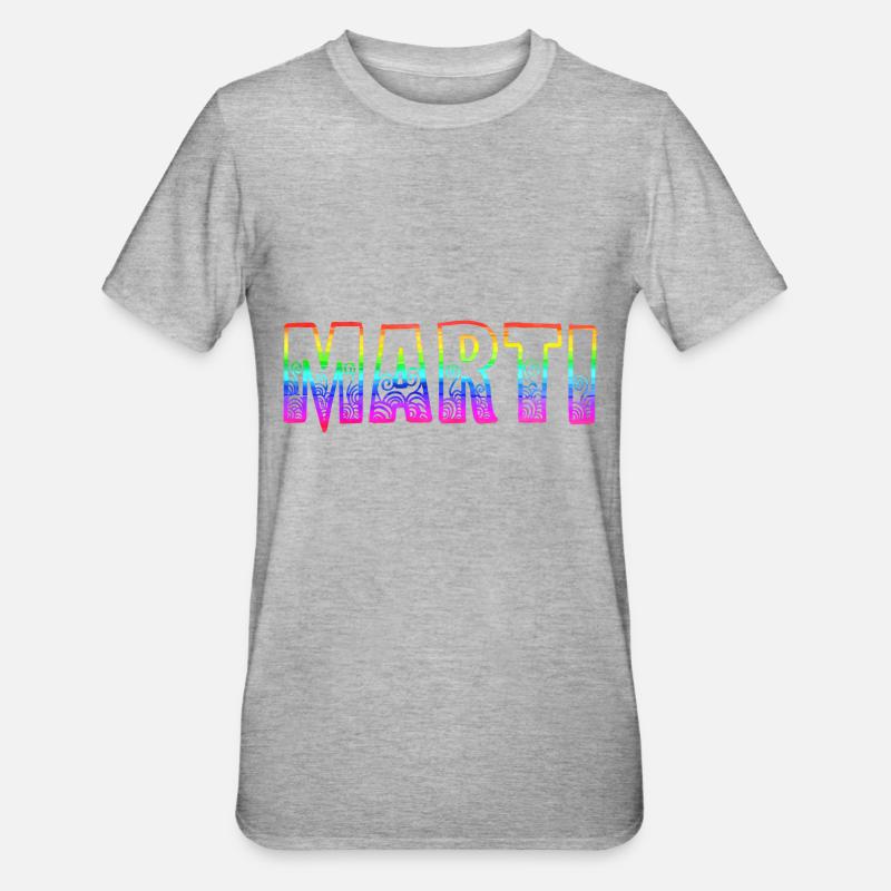 marti rs regenbogen - Unisex Polycotton T-Shirt - Grau meliert