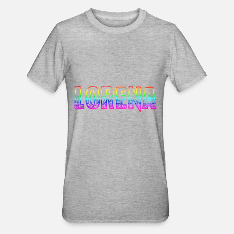 lorena rs regenbogen - Unisex Polycotton T-Shirt - Grau meliert