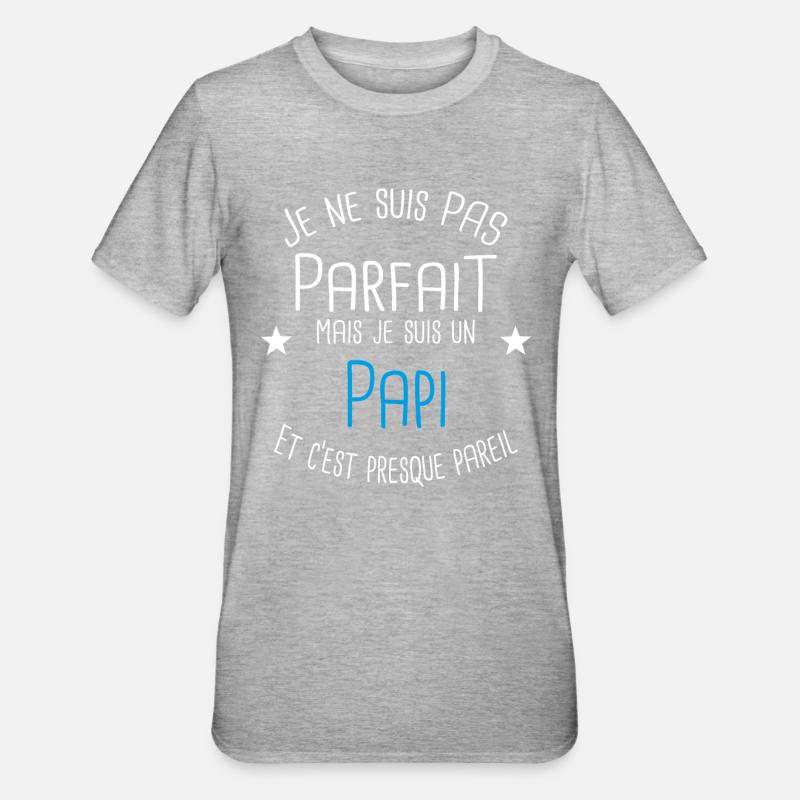Papi - T-shirt polycoton Unisexe - gris chiné