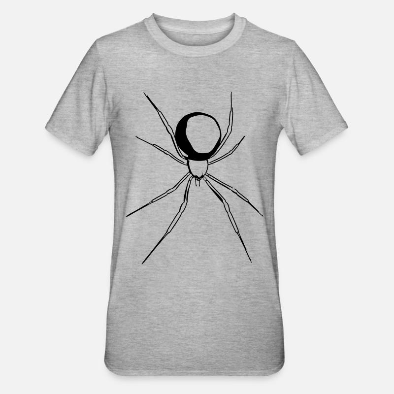 Schwarze Witwe - Unisex Polycotton T-Shirt - Grau meliert