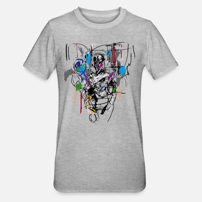 Art abstrait - T-shirt polycoton Unisexe - gris chiné