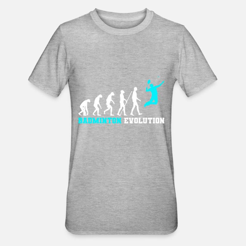 Evolution du badminton - T-shirt polycoton Unisexe - gris chiné