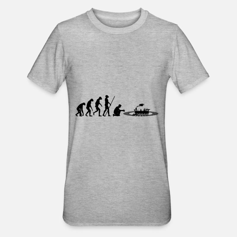 Model train evolution - Unisex Polycotton T-Shirt - heather grey