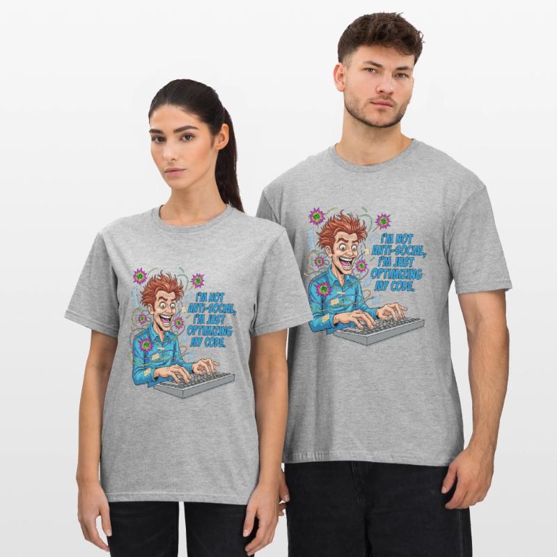 Code Optimizer : antisocial ? Juste du codage ! T-shirt polycoton Unisexe