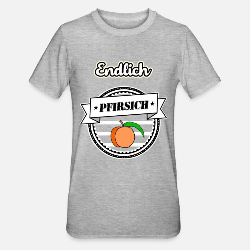 Endlich Pfirsich - 40 Vierzig sw - Unisex Polycotton T-Shirt - Grau meliert