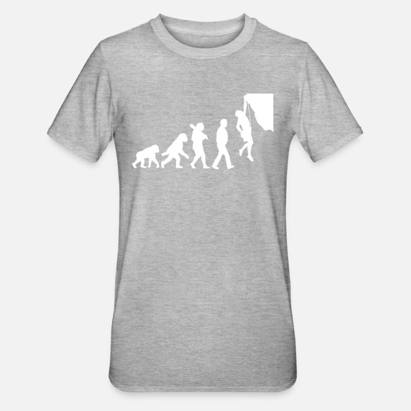 Évolution de l’escalade - T-shirt polycoton Unisexe - gris chiné