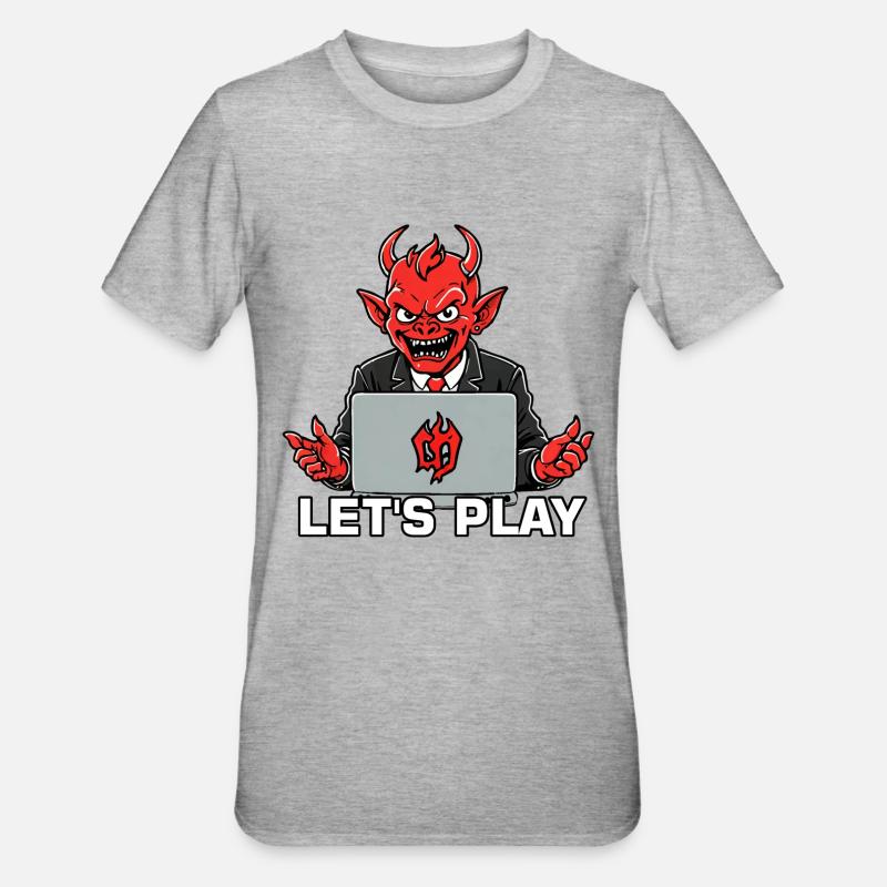 Red Devil - Unisex Polycotton T-Shirt - heather grey