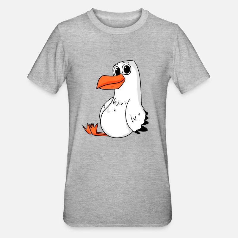 Möwe - Unisex Polycotton T-Shirt - Grau meliert