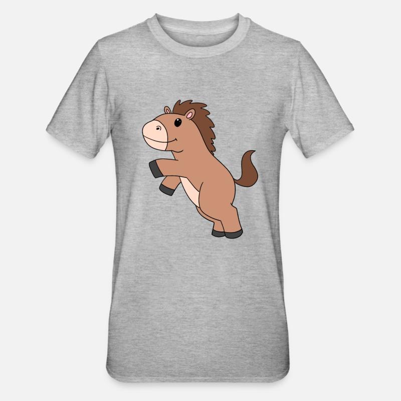 Cheval mignon - T-shirt polycoton Unisexe - gris chiné
