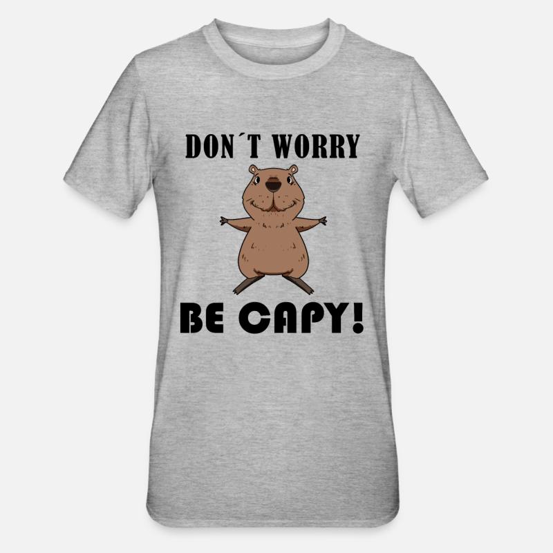 Capybara Capybara Cadeau - T-shirt polycoton Unisexe - gris chiné