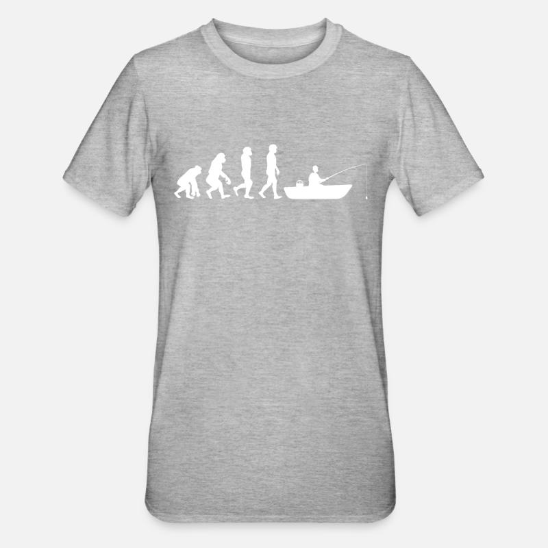 Evolution Bateau pêche - T-shirt polycoton Unisexe - gris chiné