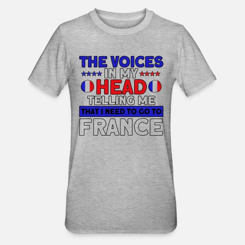 Français Drapeau Français Roots Cadeau - T-shirt polycoton Unisexe - gris chiné