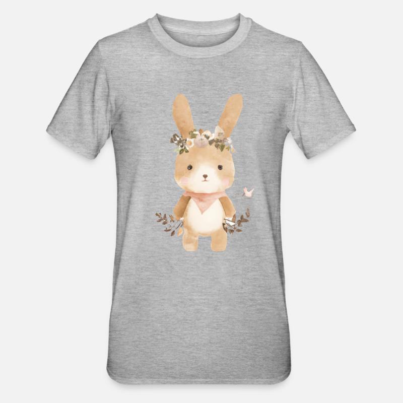 Lapin mignon - T-shirt polycoton Unisexe - gris chiné