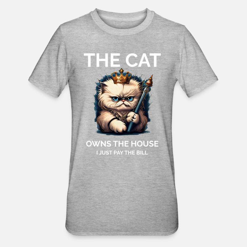 Fier propriétaire de chat - T-shirt polycoton Unisexe - gris chiné